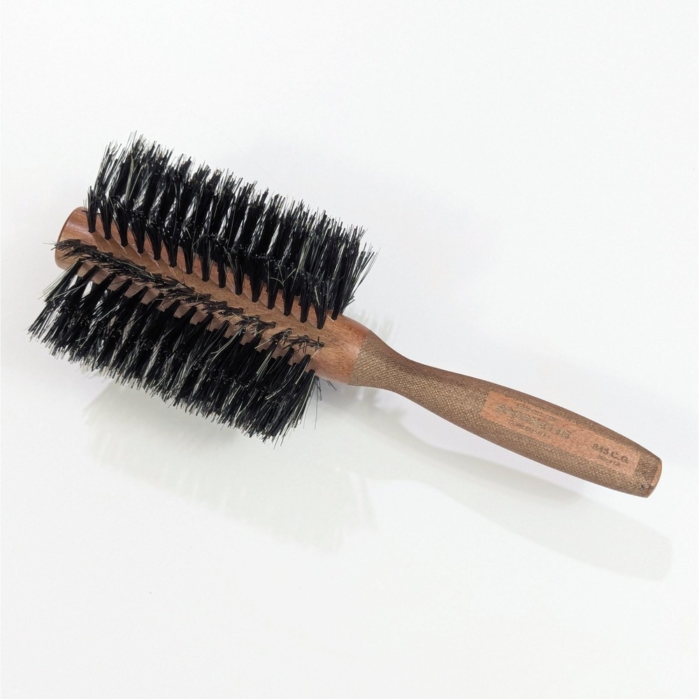 Spornette #845 Hair Brush 3.5" Rounder Comfort Wood Handle Boar Bristles Italy